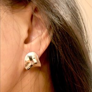 LORD + TAYLOR | 925 Sterling Silver Vintage Concave Earrings - Post Backing